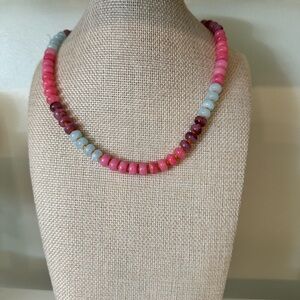 Park Lane Sherbert Necklace - Pink and Blue Beaded Necklace